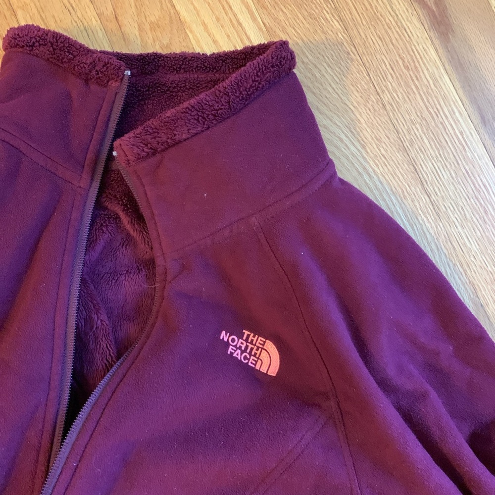 north face purple jacket fleece